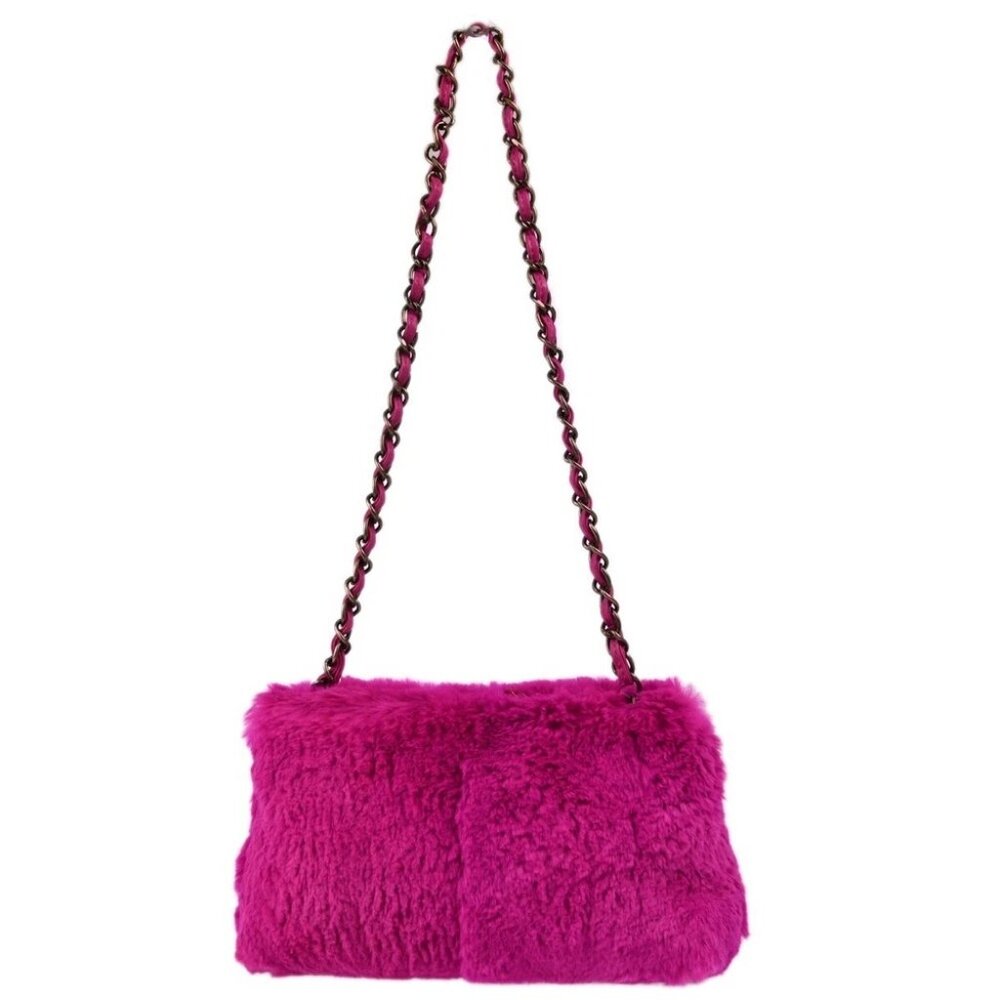 Chanel Pink Fur Chain Shoulder Bag 143554 - Picture 2 of 11